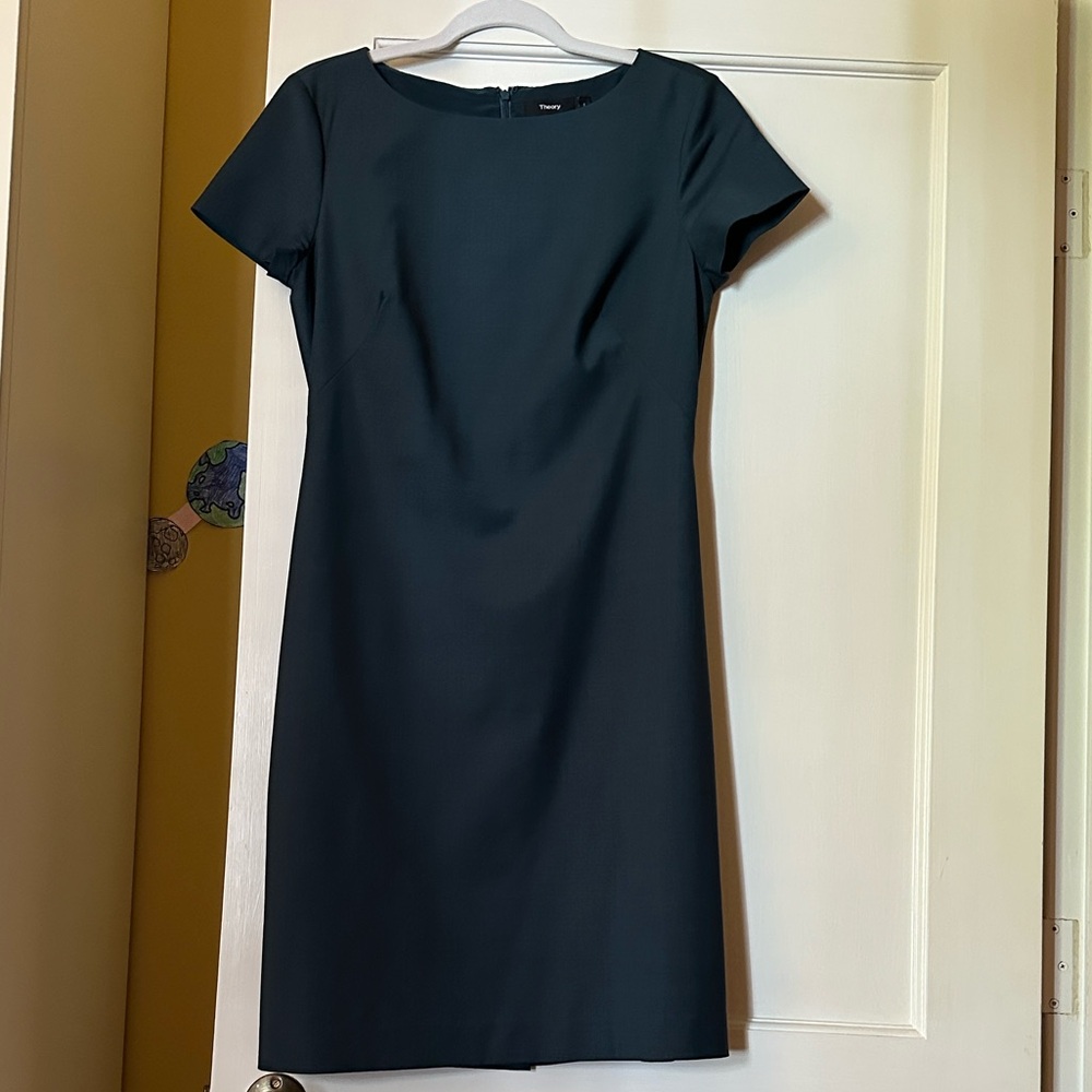 Theory dark green sheath dress